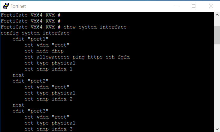 5 fortigate show system interface fortigate