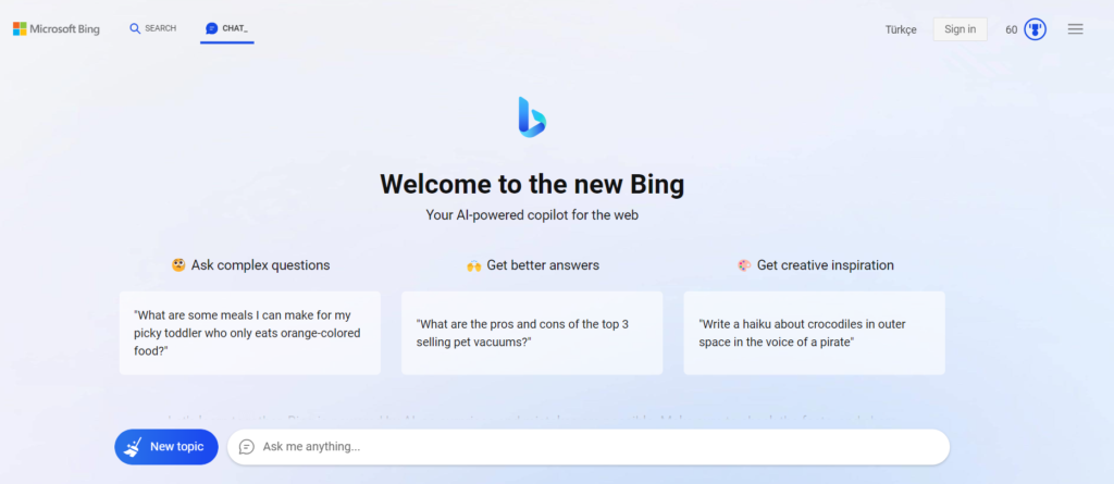 Bing, Powered by ChatGPT Technology!