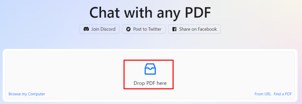 chatpdf drop pdf here chatpdf