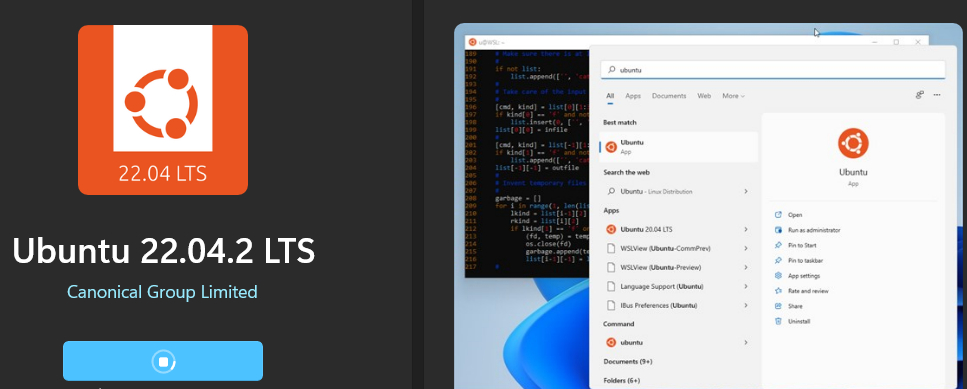 ubuntu store Windows Subsystem for Linux
